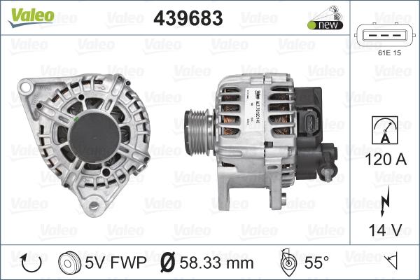 Valeo 439683 - Генератор vvparts.bg