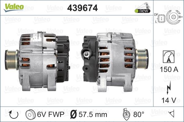 Valeo 439674 - Генератор vvparts.bg