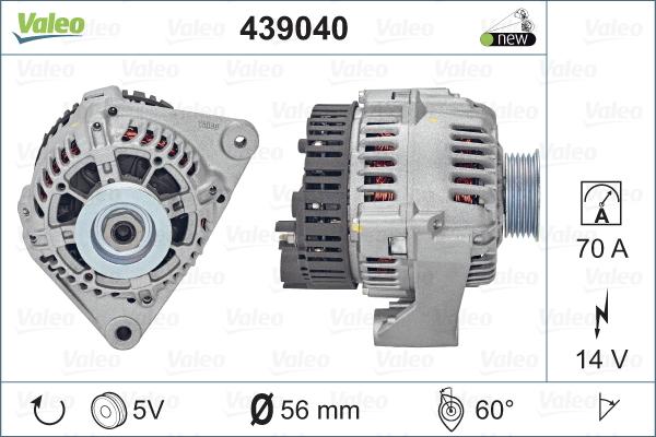 Valeo 439040 - Генератор vvparts.bg