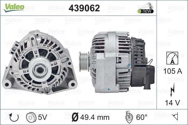 Valeo 439062 - Генератор vvparts.bg