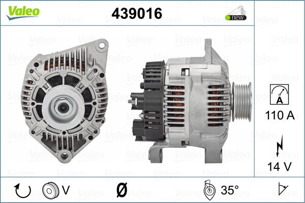 Valeo 439016 - Генератор vvparts.bg