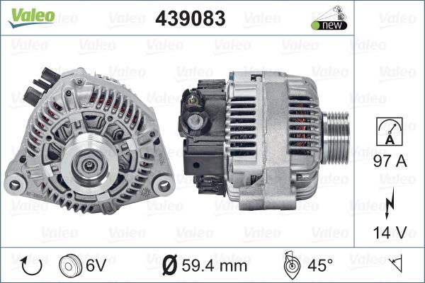 Valeo 439083 - Генератор vvparts.bg