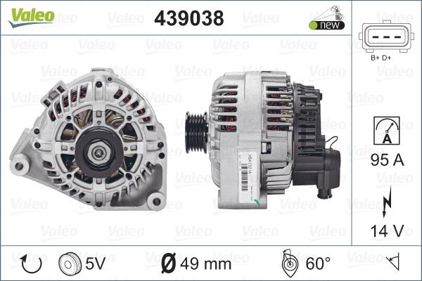 Valeo 439038 - Генератор vvparts.bg