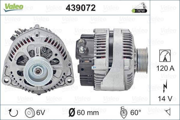 Valeo 439072 - Генератор vvparts.bg