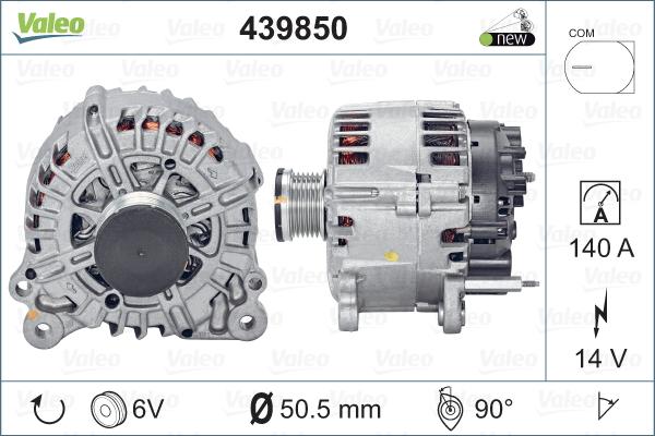 Valeo 439850 - Генератор vvparts.bg