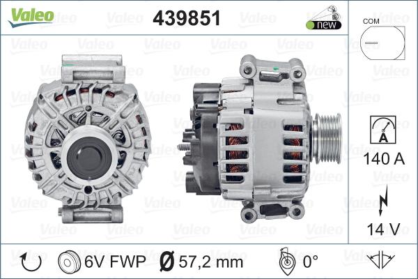 Valeo 439851 - Генератор vvparts.bg