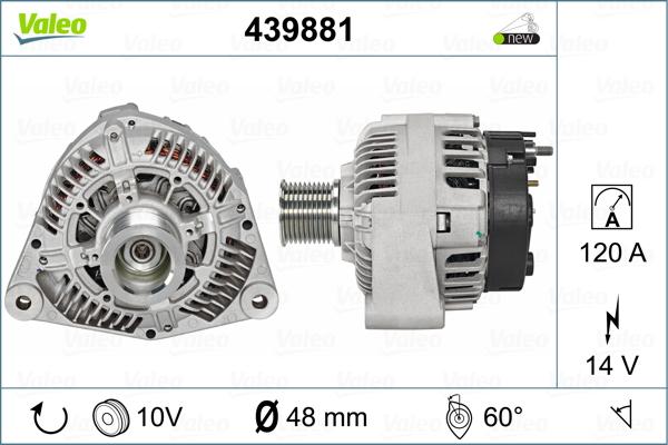 Valeo 439881 - Генератор vvparts.bg