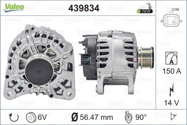 Valeo 439834 - Генератор vvparts.bg