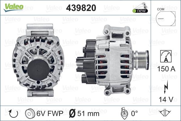 Valeo 439820 - Генератор vvparts.bg