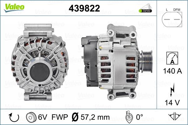 Valeo 439822 - Генератор vvparts.bg