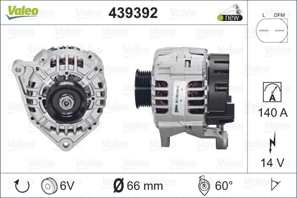 Valeo 439392 - Генератор vvparts.bg