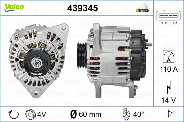 Valeo 439345 - Генератор vvparts.bg