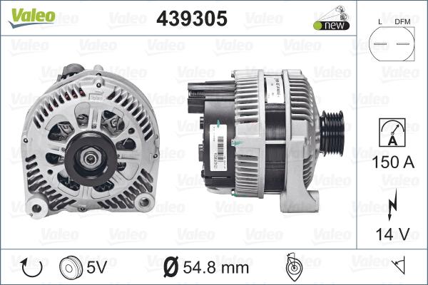 Valeo 439305 - Генератор vvparts.bg