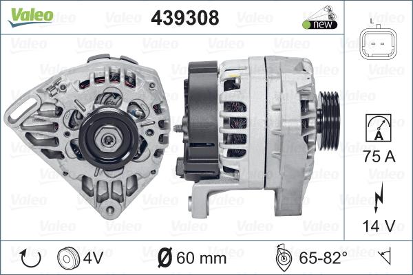 Valeo 439308 - Генератор vvparts.bg