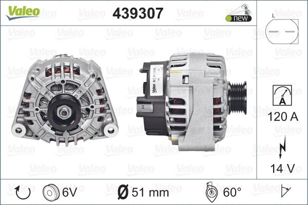 Valeo 439307 - Генератор vvparts.bg