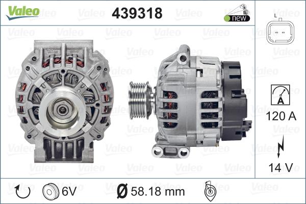 Valeo 439318 - Генератор vvparts.bg