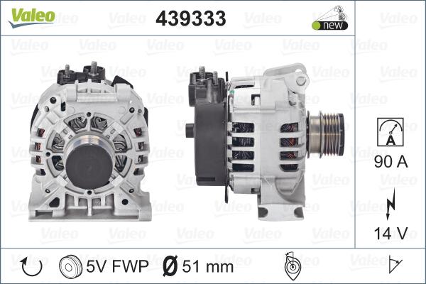 Valeo 439333 - Генератор vvparts.bg