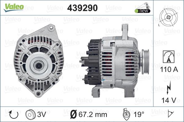 Valeo 439290 - Генератор vvparts.bg