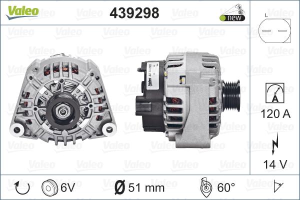 Valeo 439298 - Генератор vvparts.bg