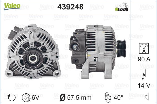 Valeo 439248 - Генератор vvparts.bg