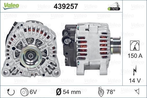 Valeo 439257 - Генератор vvparts.bg