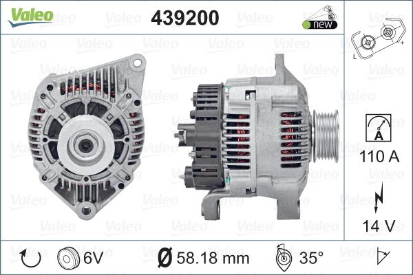 Valeo 439200 - Генератор vvparts.bg