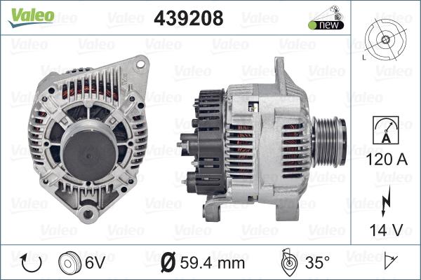 Valeo 439208 - Генератор vvparts.bg