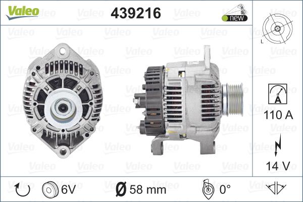 Valeo 439216 - Генератор vvparts.bg