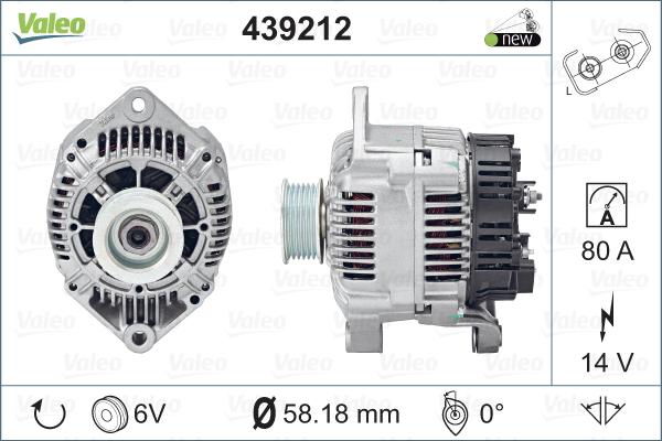 Valeo 439212 - Генератор vvparts.bg