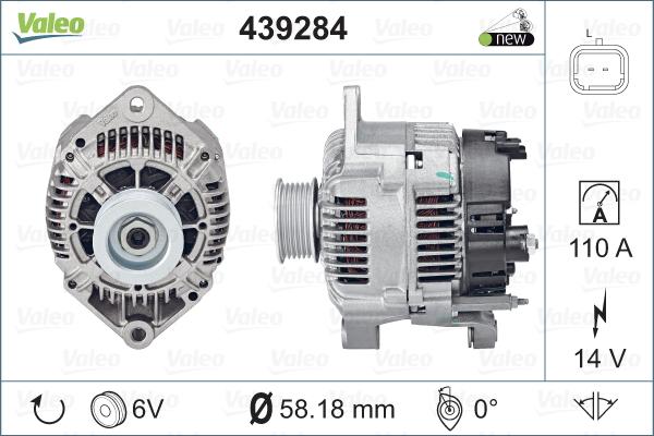 Valeo 439284 - Генератор vvparts.bg