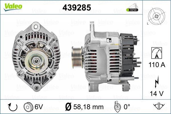 Valeo 439285 - Генератор vvparts.bg