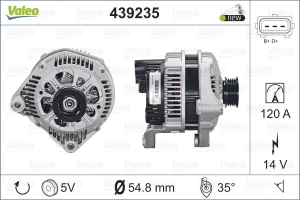 Valeo 439235 - Генератор vvparts.bg