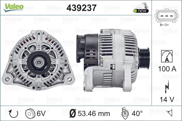 Valeo 439237 - Генератор vvparts.bg