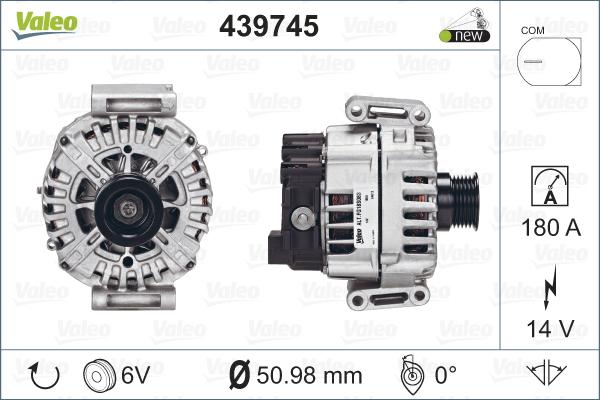 Valeo 439745 - Генератор vvparts.bg