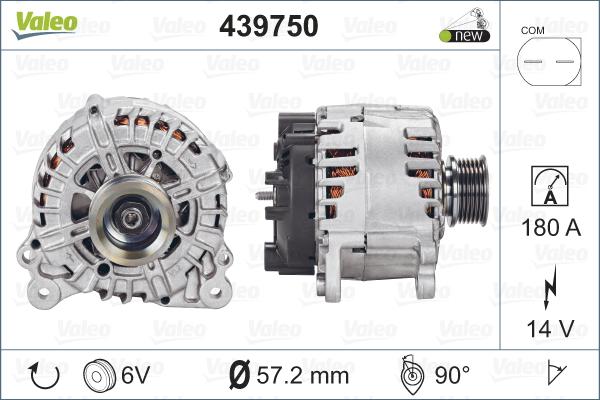 Valeo 439750 - Генератор vvparts.bg