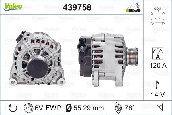 Valeo 439758 - Генератор vvparts.bg