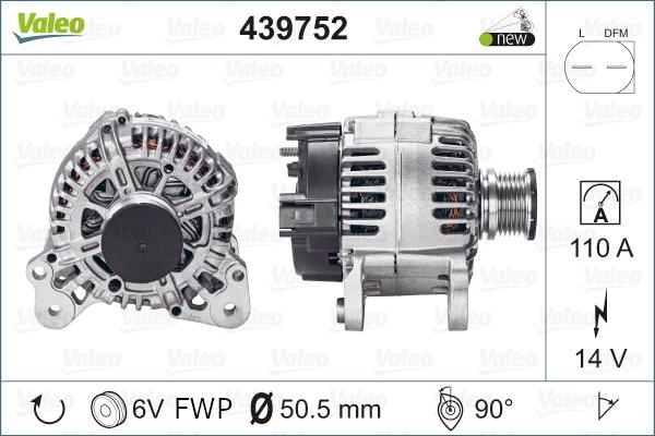 Valeo 439752 - Генератор vvparts.bg