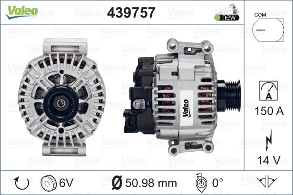 Valeo 439757 - Генератор vvparts.bg