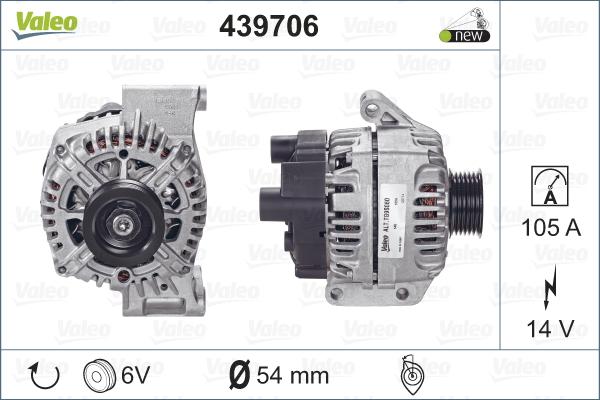 Valeo 439706 - Генератор vvparts.bg