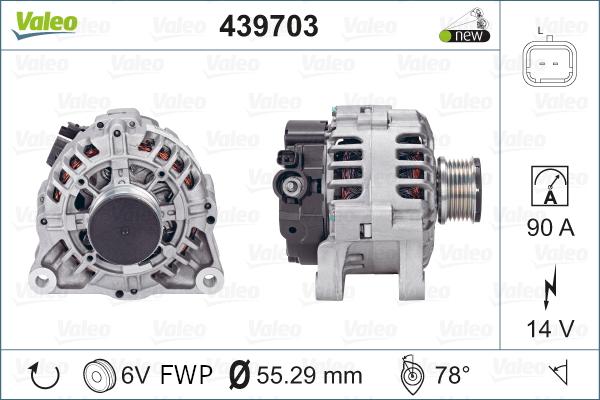 Valeo 439703 - Генератор vvparts.bg