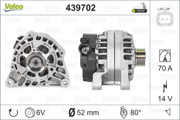 Valeo 439702 - Генератор vvparts.bg