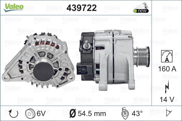 Valeo 439722 - Генератор vvparts.bg