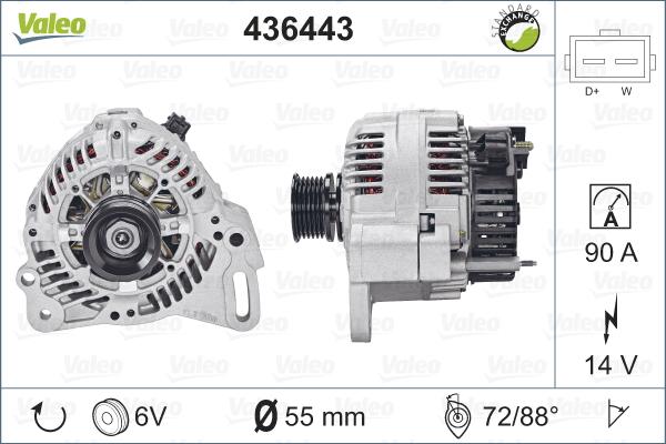 Valeo 436443 - Генератор vvparts.bg