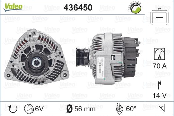 Valeo 436450 - Генератор vvparts.bg