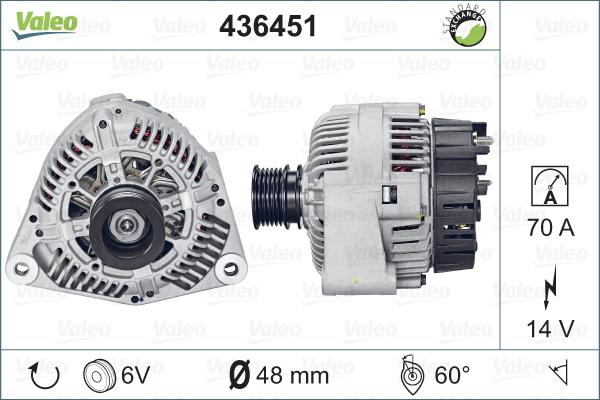 Valeo 436451 - Генератор vvparts.bg