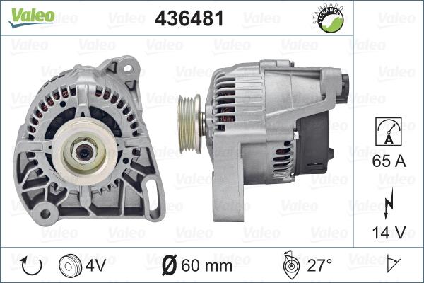 Valeo 436481 - Генератор vvparts.bg