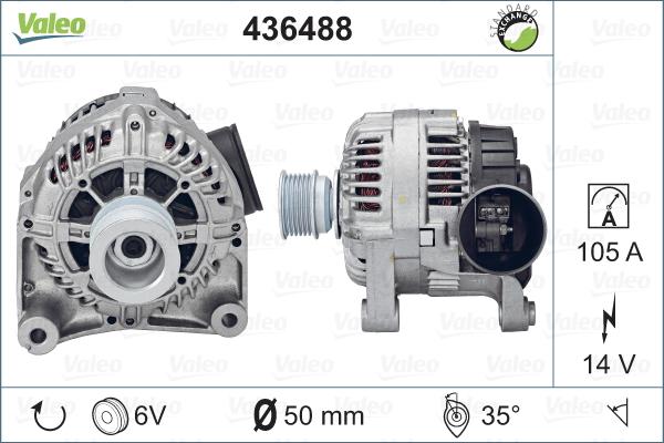 Valeo 436488 - Генератор vvparts.bg