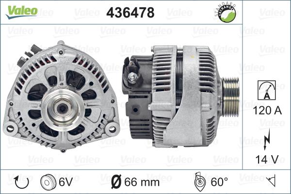 Valeo 436478 - Генератор vvparts.bg