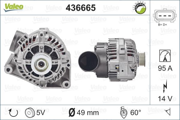 Valeo 436665 - Генератор vvparts.bg