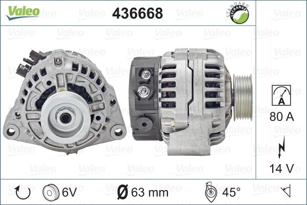 Valeo 436668 - Генератор vvparts.bg